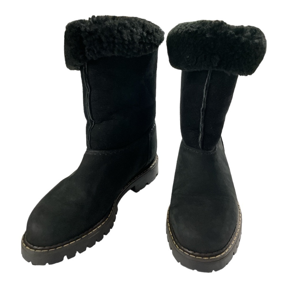 Sorel Suede Shearling Foldover Tall Black Boots Black Size 7M